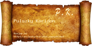Pulszky Koridon névjegykártya
